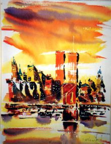 Twin Towers by Carol Mountford (Ref: 83)