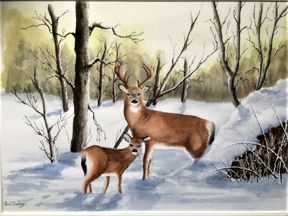 Deer and Fawn by Paul Swinge (Ref: 123)
