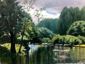 Fun on the River Lea by Fiona White (Ref: 132)