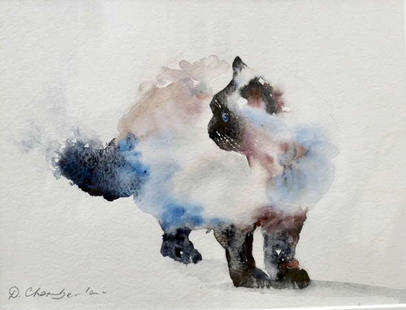 Joint Winner - Mischief by Donna Chamberlain - Watercolour