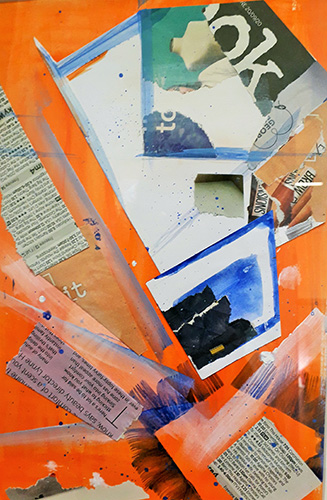 Orange-blue Contrast Piece by Lucy Dale – Mixed Media