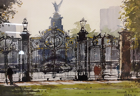 Royal Gate, Green Park by Bill Dean - Watercolour