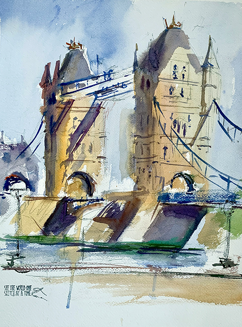 Sunny London 2022 , watercolor A3 29 x 42 cm