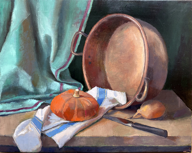 Copper bowl - Oil on canvas
