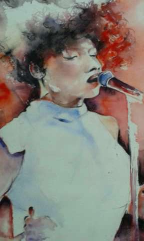 Later live with Jules - Watercolour - 57cms x 47cms