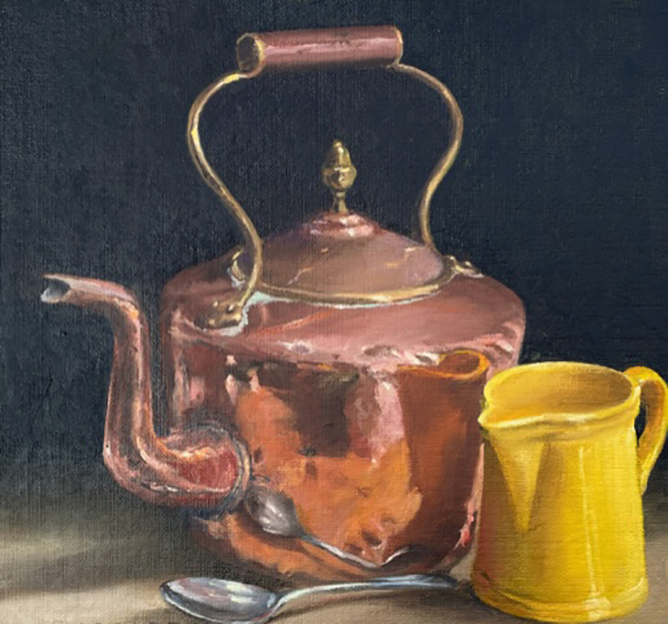 Copper Kettle, Jug and - Oil on canvas board - 30 x 33cm