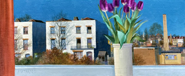 Tulips - Oil on canvas board - 27 x 65cm