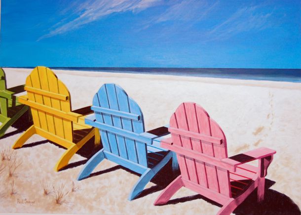 Deckchairs - Acrylic - 50 x 70cm